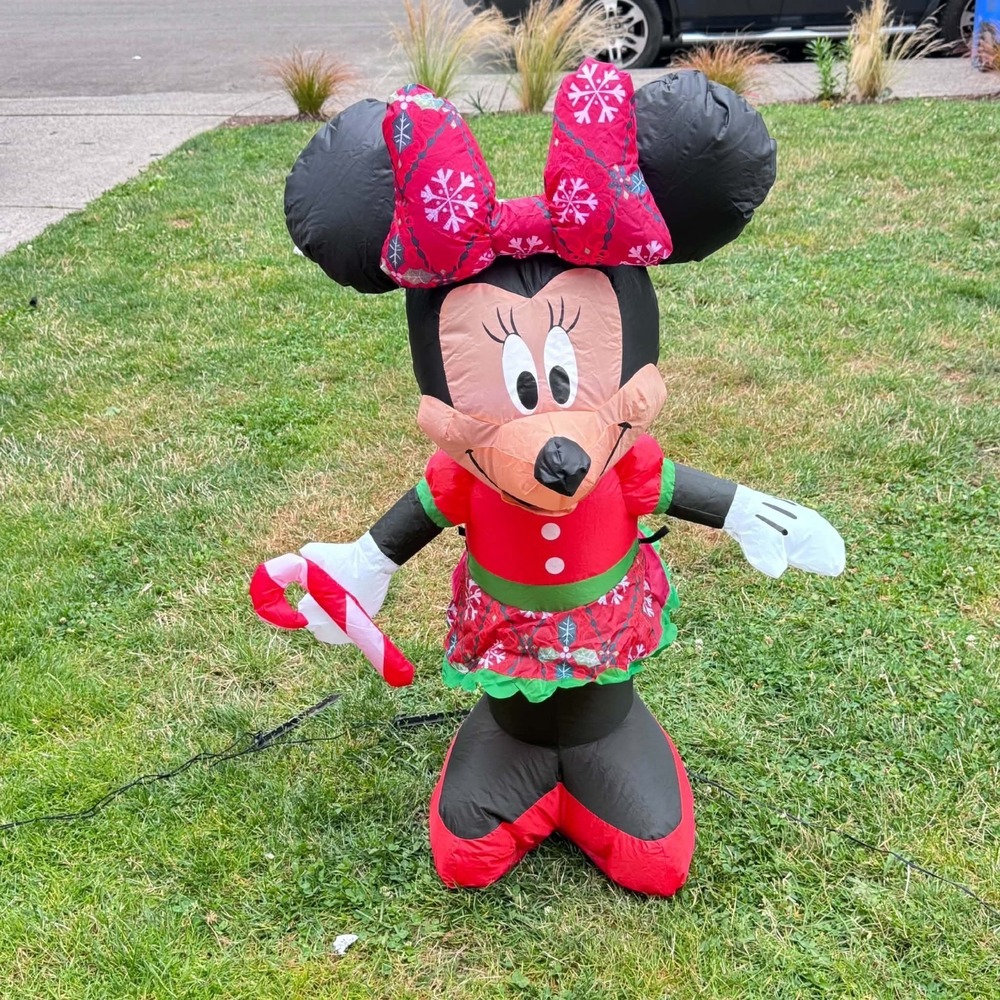 Lighted Disney Minnie Mouse Presents Christmas Inflatable‎ Decor 3.5ft Xmas
